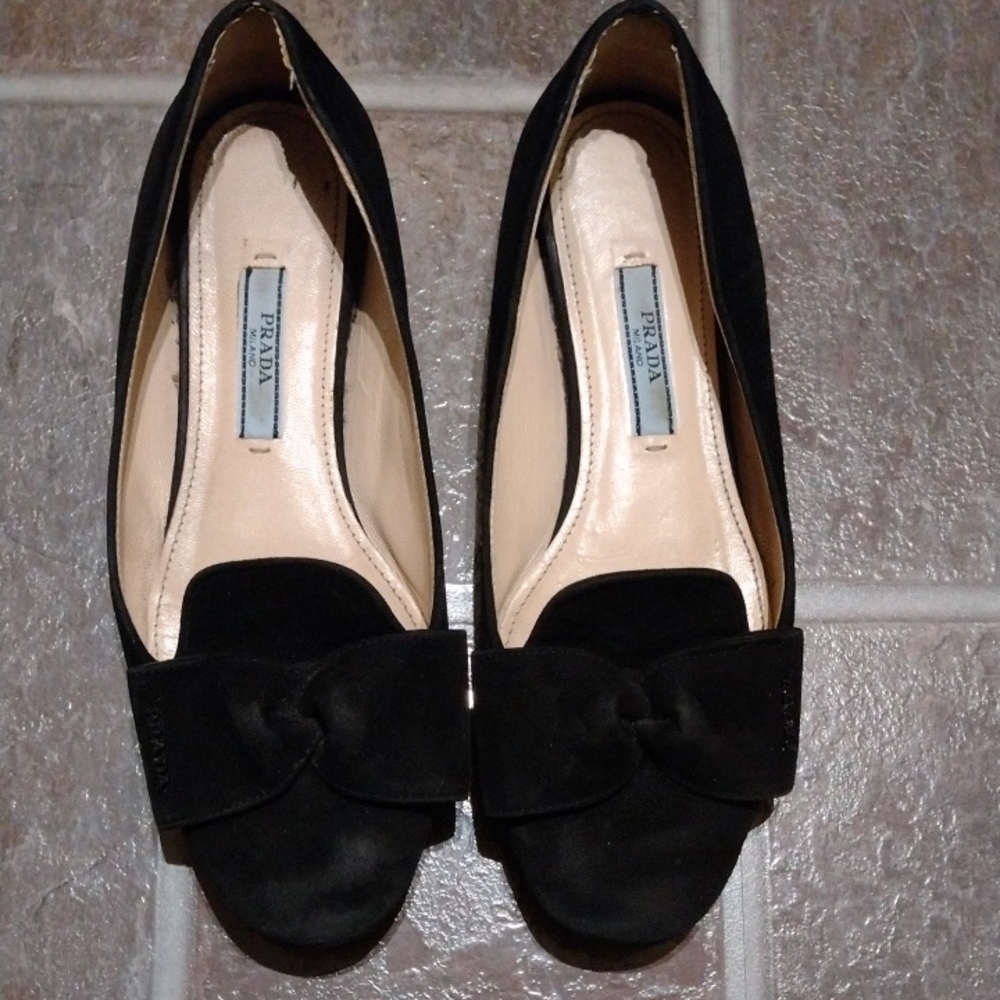 Prada Black Bow Loafers for Women